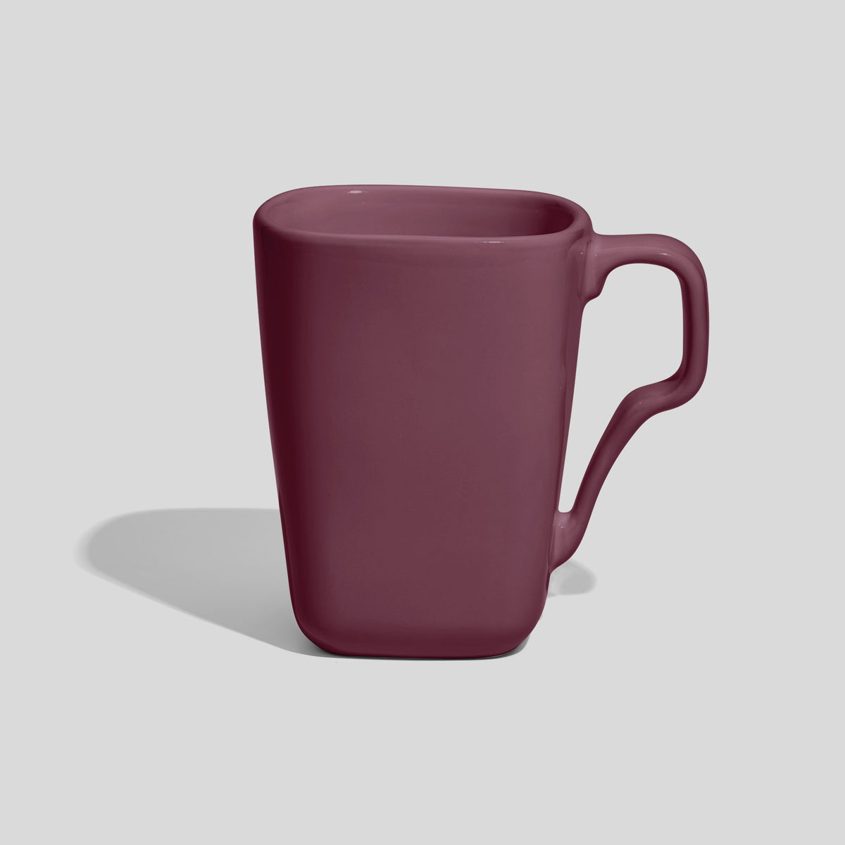 Quadratische Keramiktasse 330 ml mit Schwunghenkel – Mauve