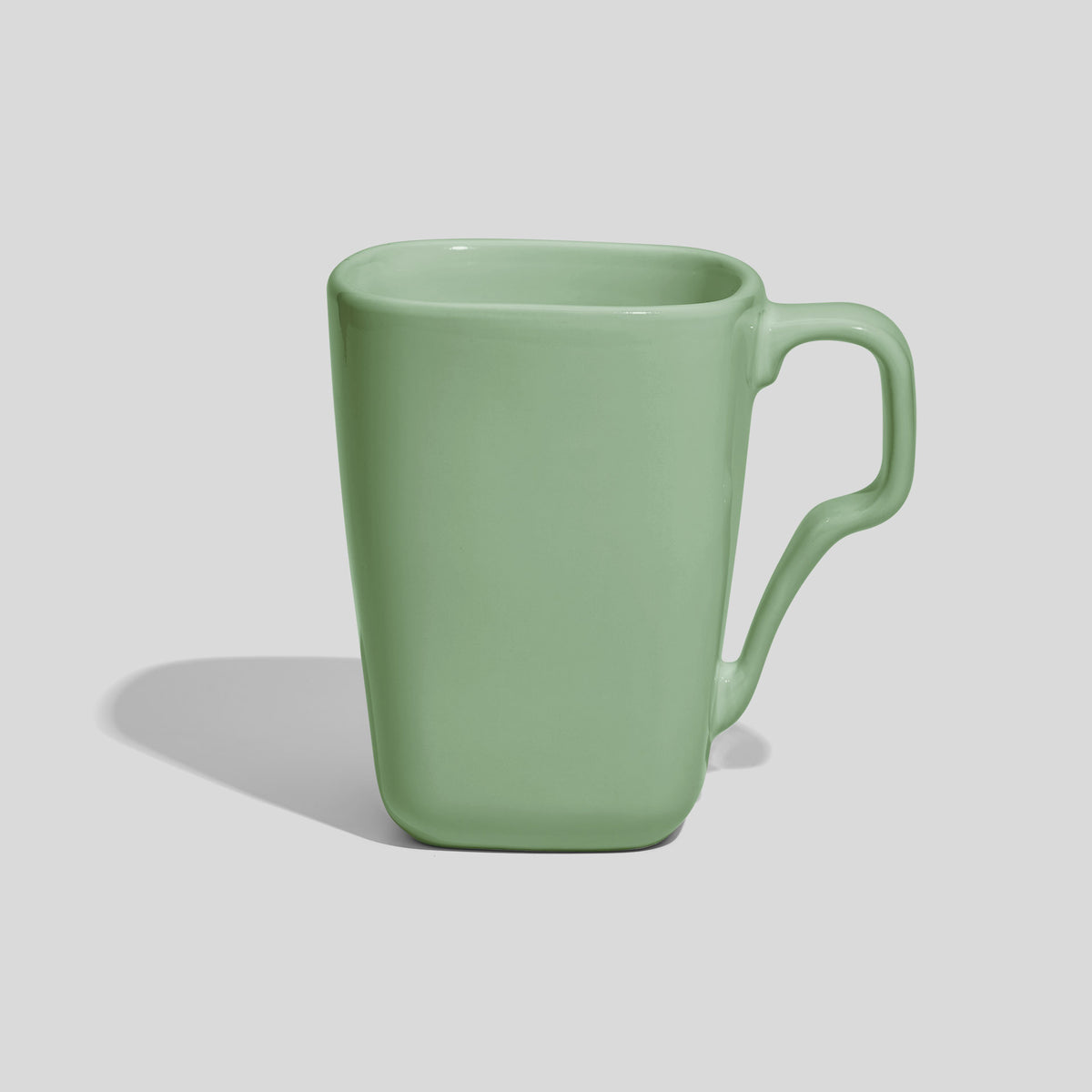 Quadratische Keramiktasse 330 ml mit Schwunghenkel – Mintgrün