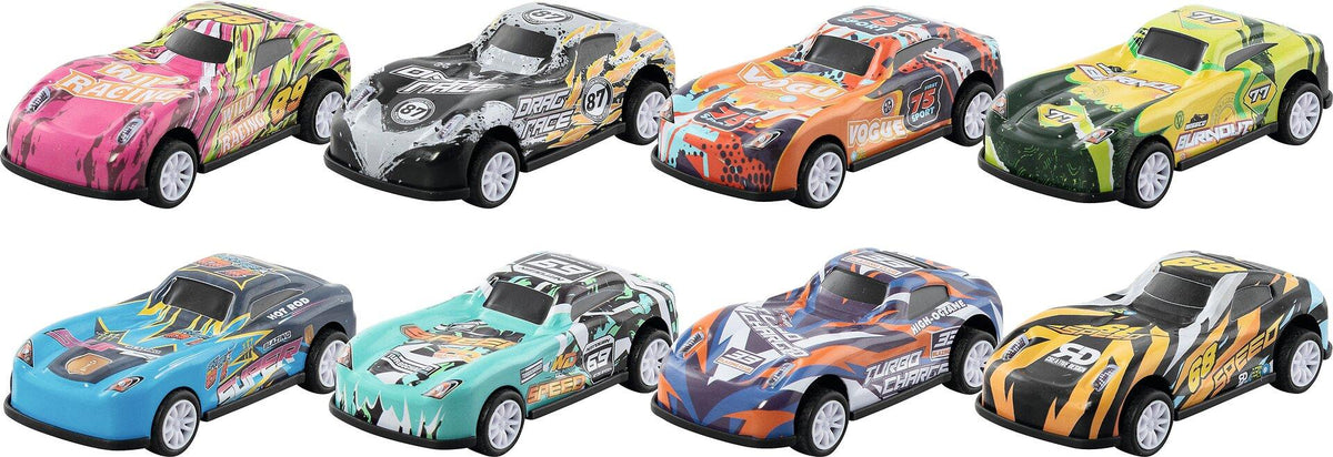 Rallye Racer Überschlagauto mit Rückzugmotor im 16er Set