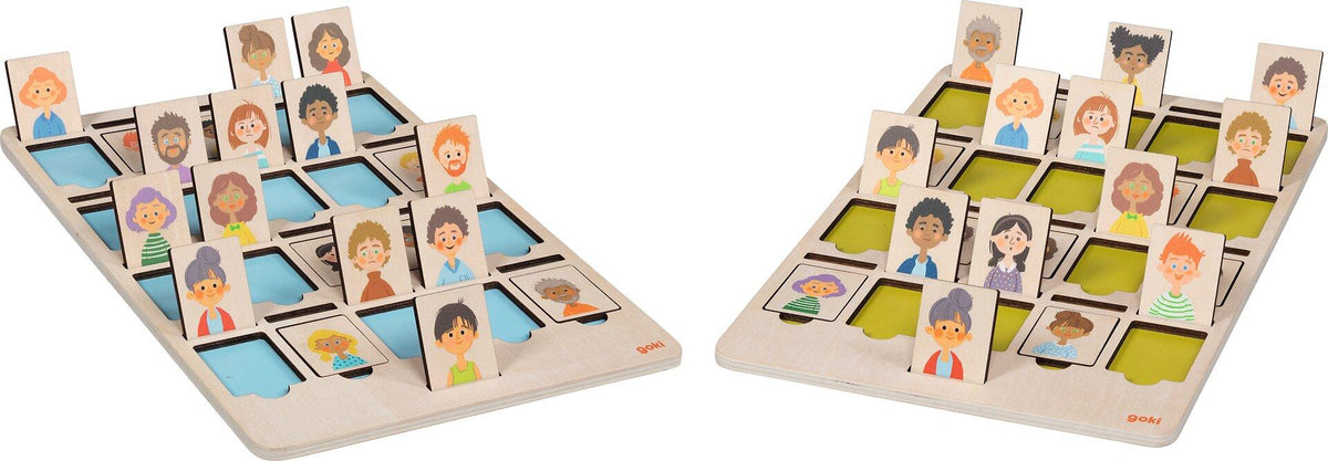 Ratespiel Wer wird gesucht mit 42 Teilen aus Holz