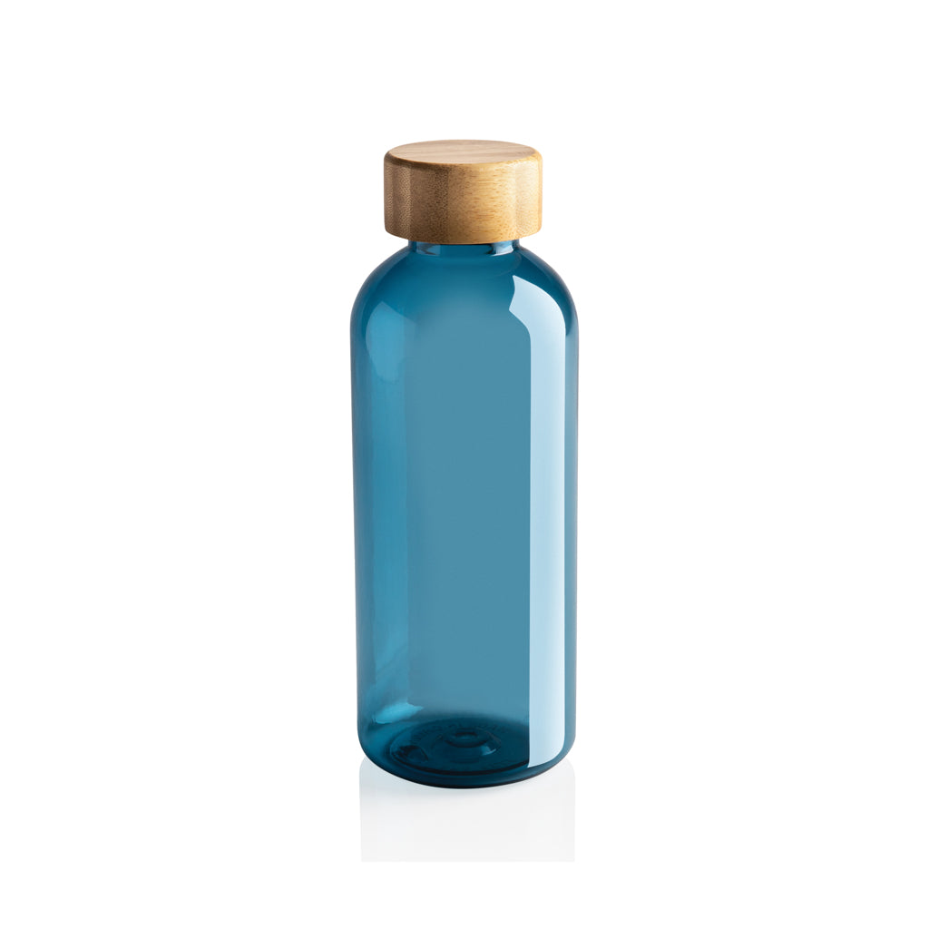 RCS rPET Flasche mit Bambus-Deckel – blau
