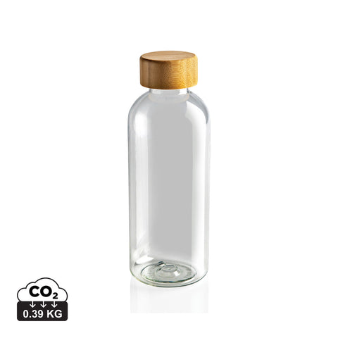 RCS rPET Flasche mit Bambus Deckel mit Logo