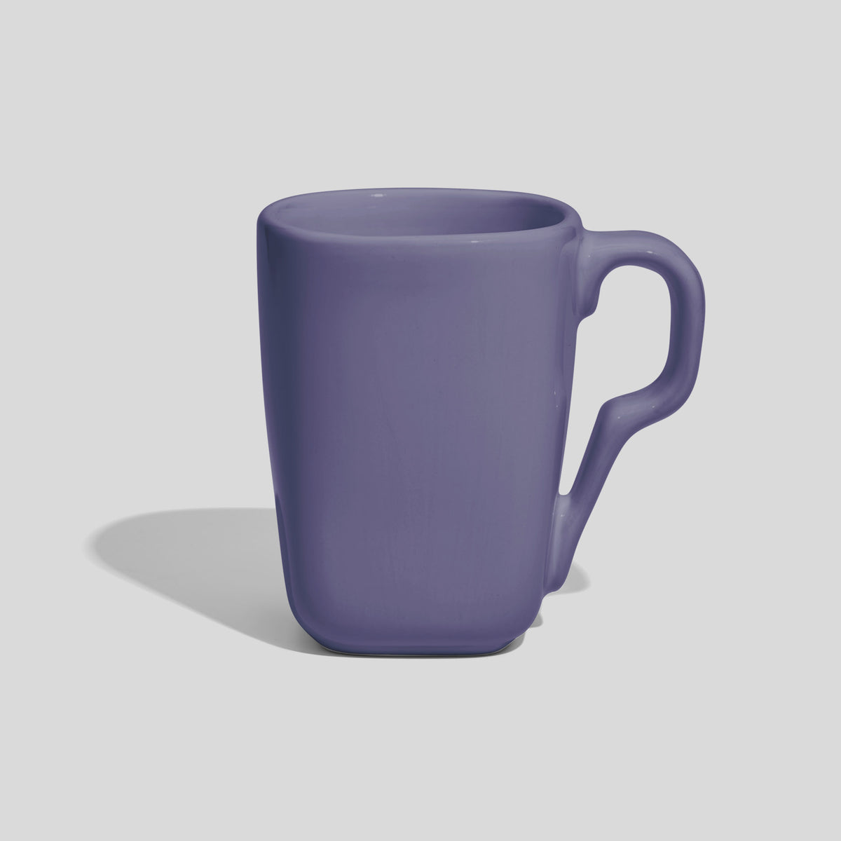 Rechteckig gerundete Keramiktasse 240 ml mit Knickhenkel – Lavendel
