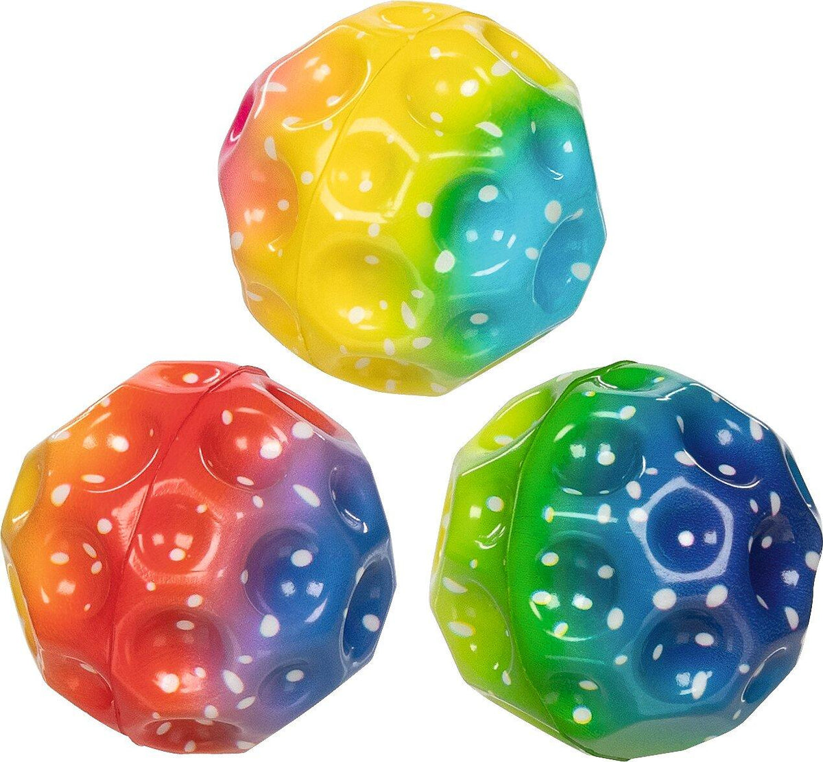 Regenbogenball mit Kratern und Sprungkraft, 6,5 cm