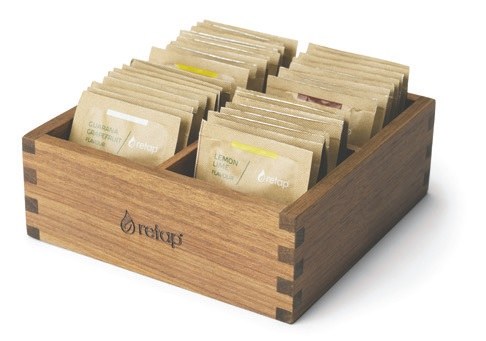 Retap Holzbox aus Akazie für Flavour Tabletten – Mittel, 4 Fächer, weitere Ansicht