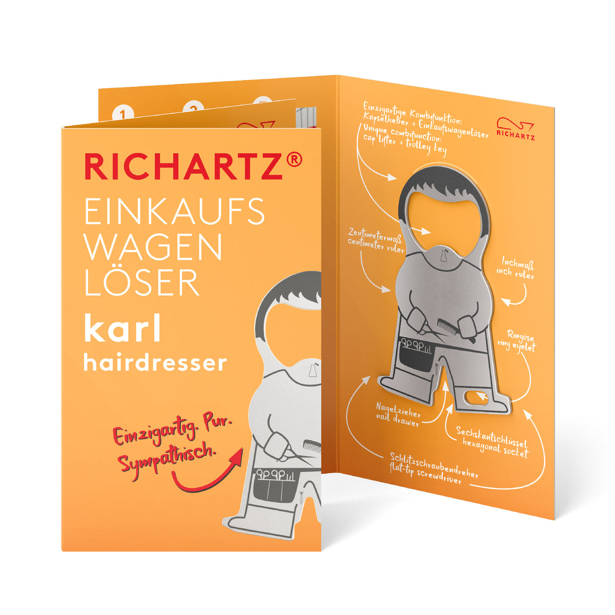 RICHARTZ Einkaufswagenlöser karl hairdresser für Friseur und Beauty – Verpackung