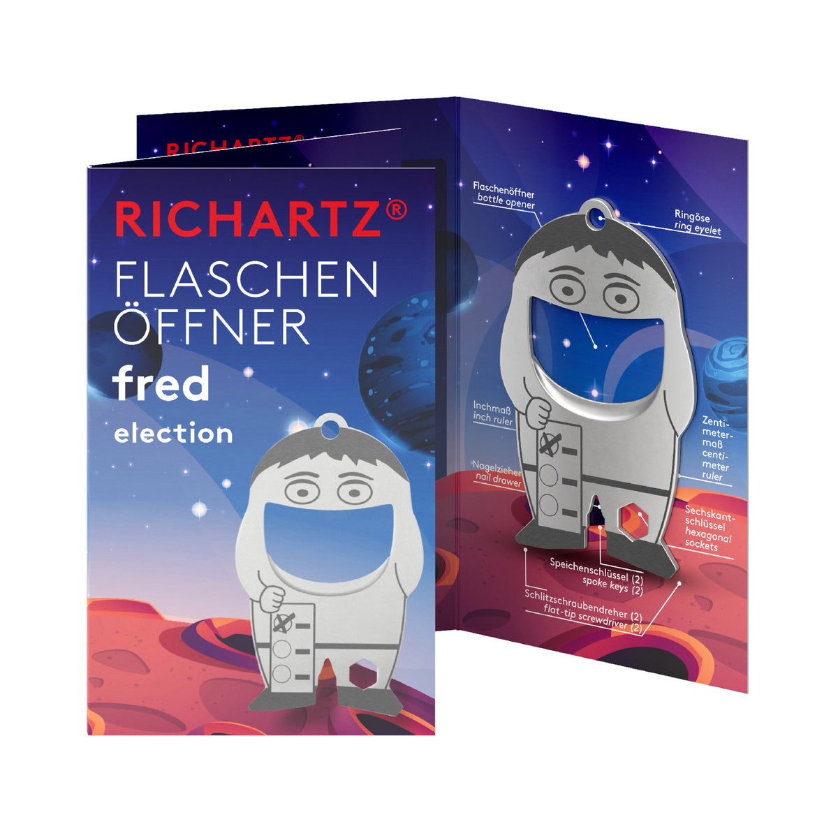 RICHARTZ Flaschenöffner fred election Wahlkampf – Verpackung