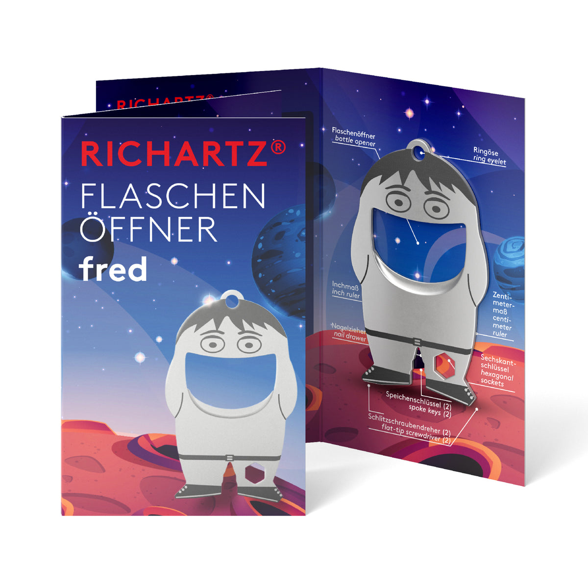 RICHARTZ Flaschenöffner fred Schlüsselanhänger – Verpackung