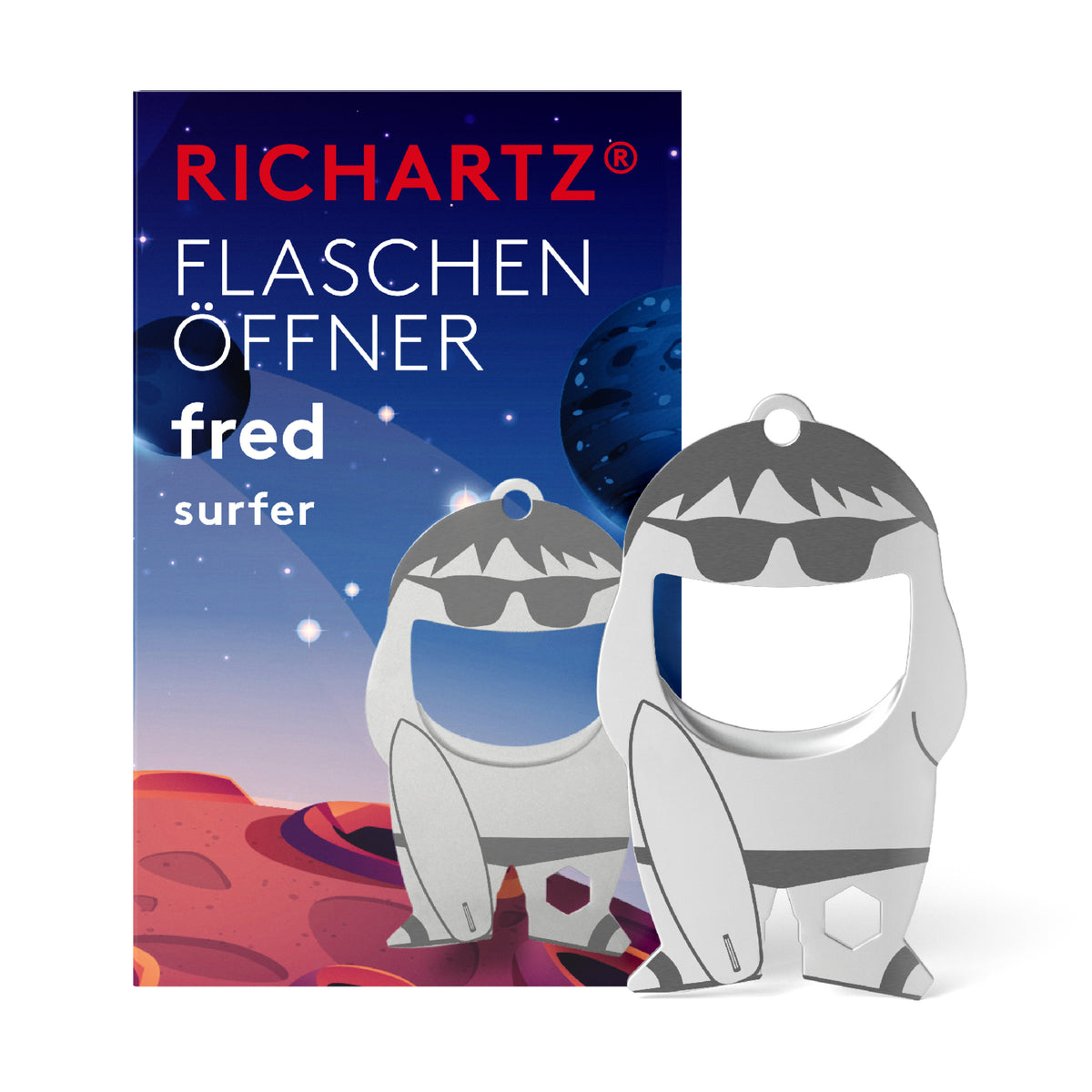 RICHARTZ Flaschenöffner fred surfer für Wassersport – Verpackung