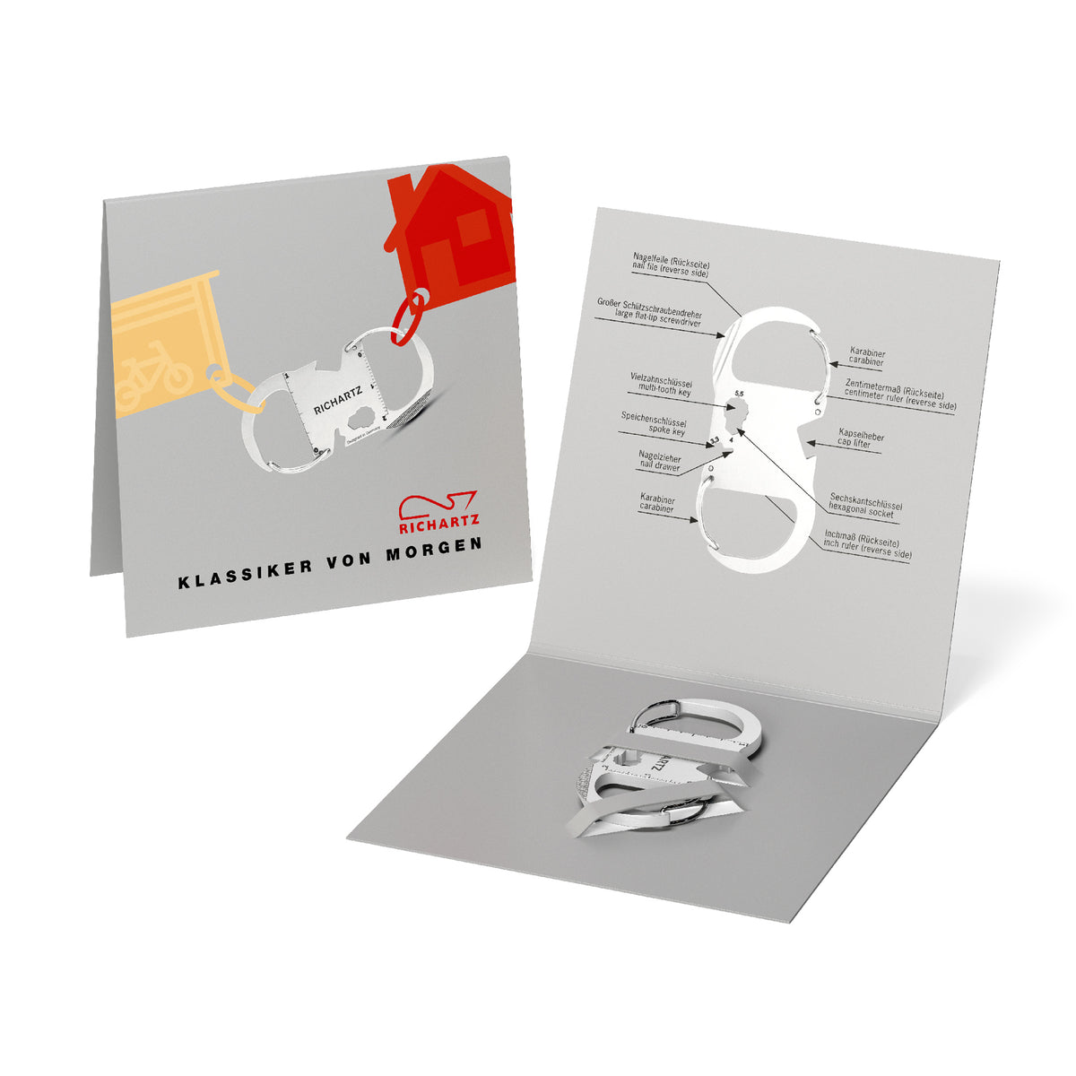 RICHARTZ KEY ORGANIZER classic 2 mit zwei Karabinern – Verpackung