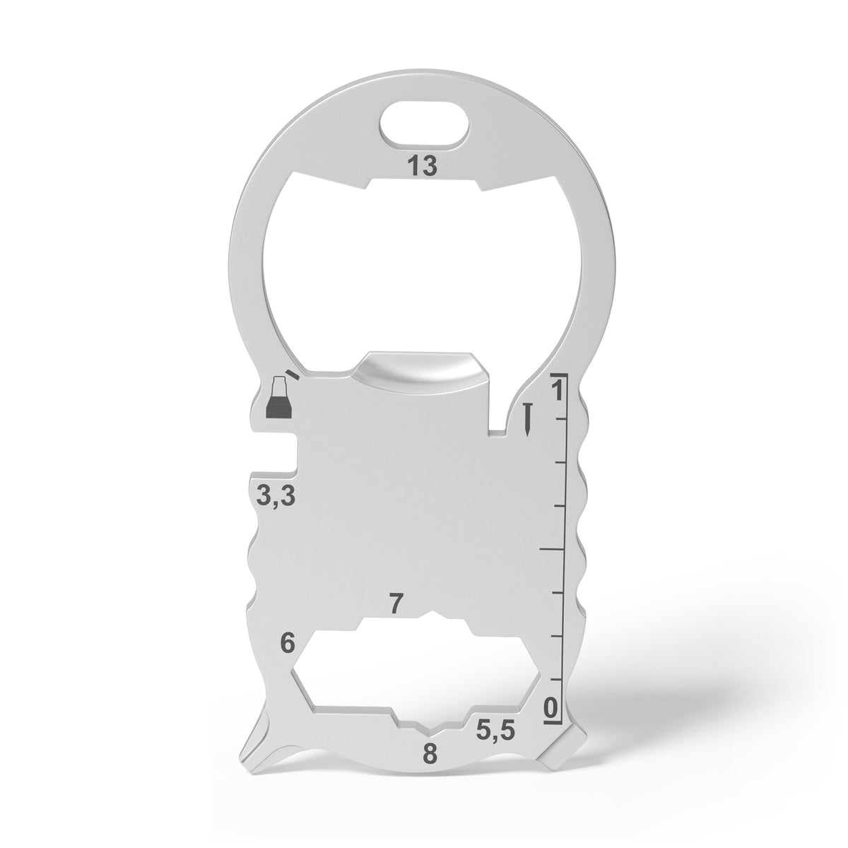RICHARTZ KEY TOOL compact 13+ Mini Multitool am Schlüsselbund – Vorderseite