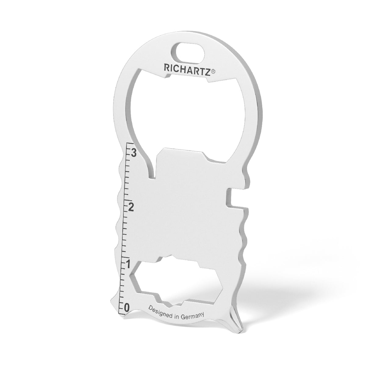 RICHARTZ KEY TOOL compact 13+ Mini Multitool am Schlüsselbund – Ansicht schräg