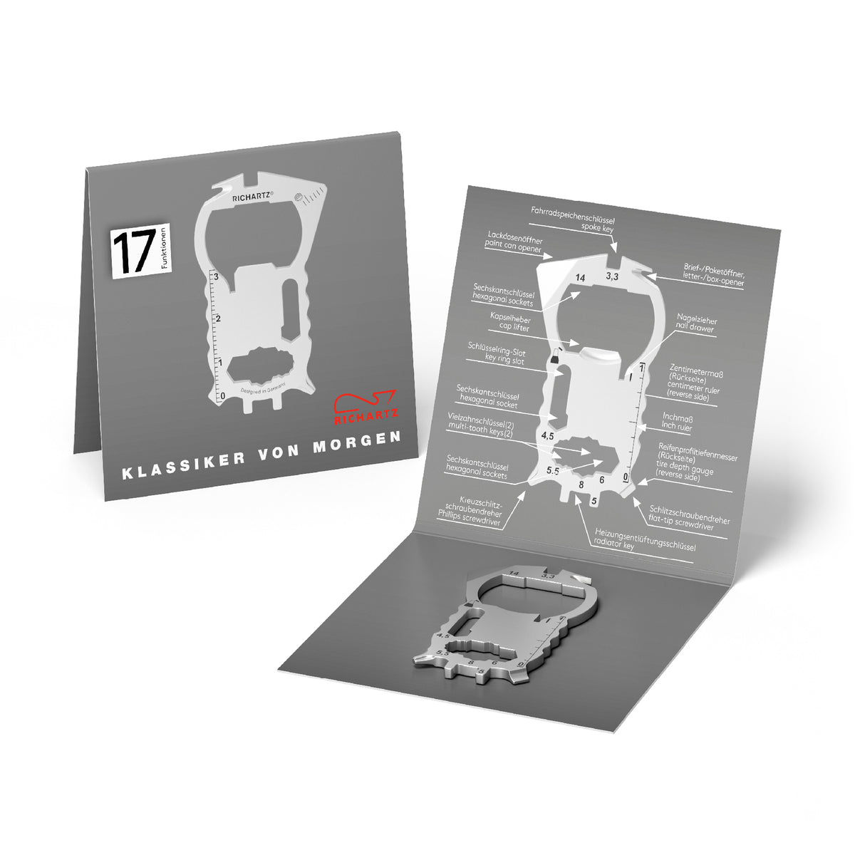 RICHARTZ KEY TOOL compact work Multitool für Heim und Handwerk – Verpackung
