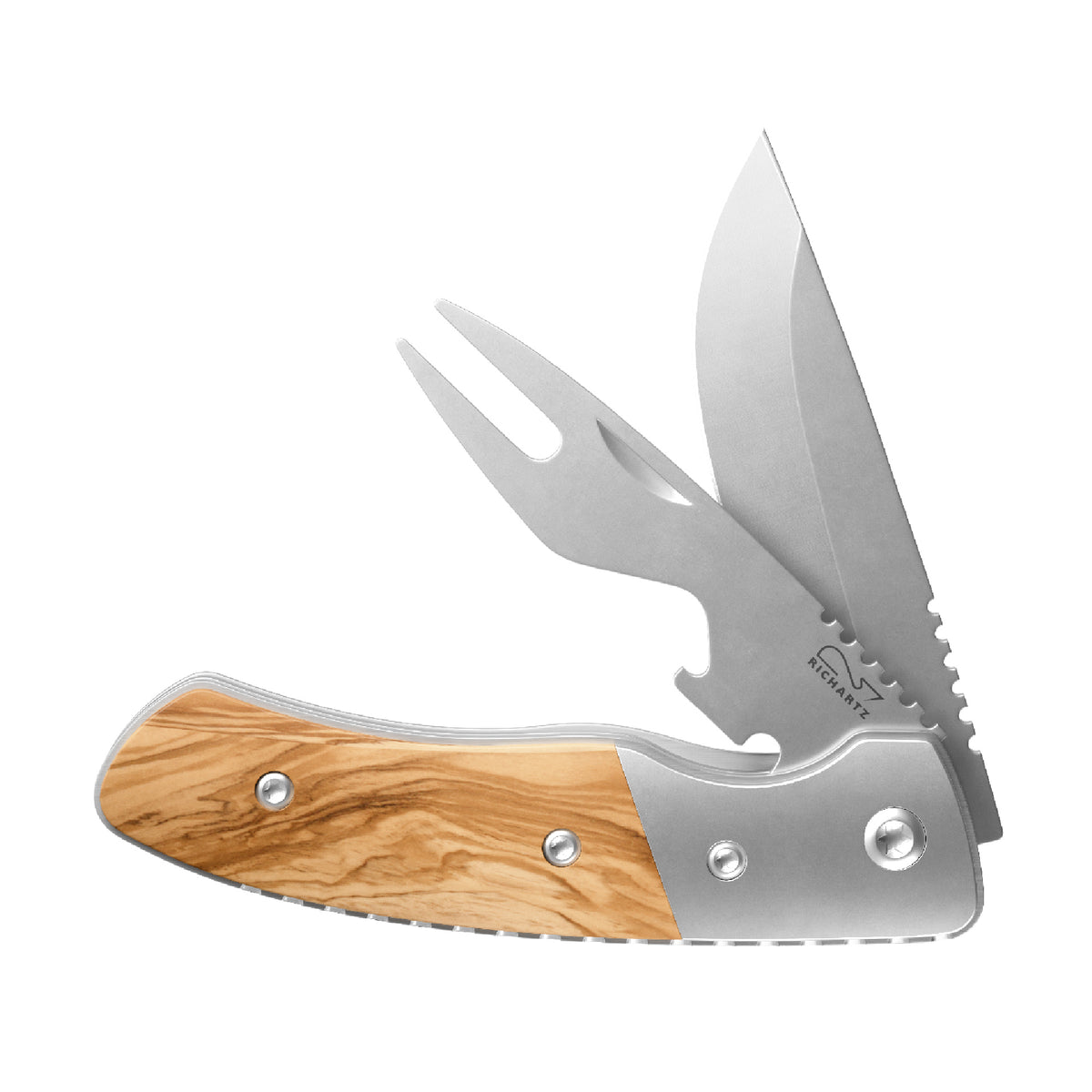 RICHARTZ LEO picknick olive Taschenmesser mit Gabel – Ansicht