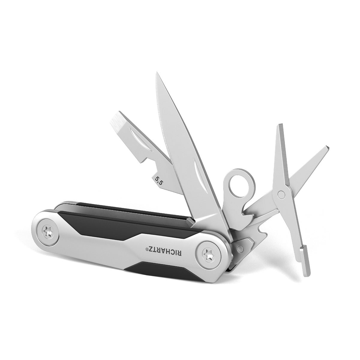 RICHARTZ NEO knife 8+ mini Taschenmesser am Karabiner – Ansicht schräg
