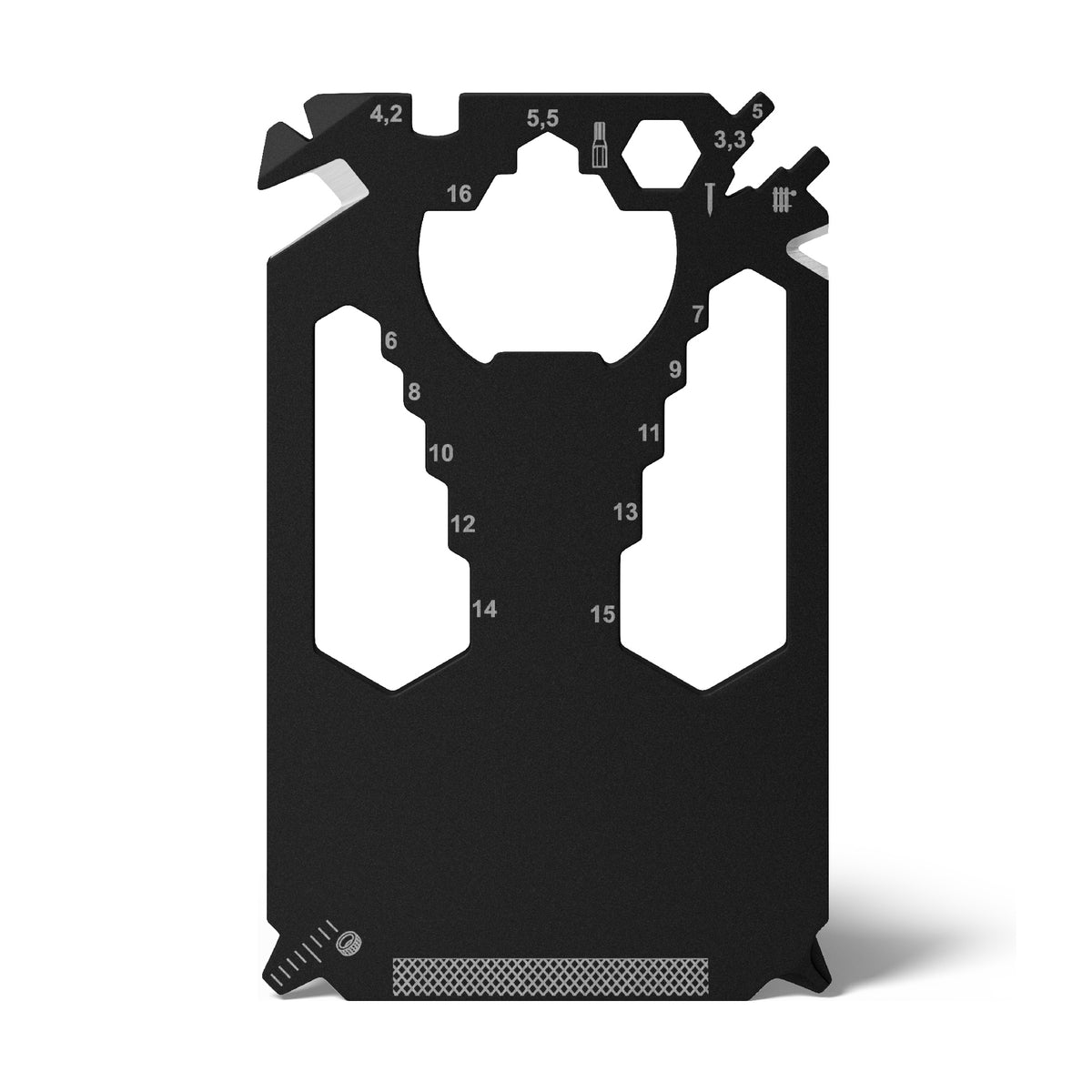 RICHARTZ POCKET CARD black 28+ Multitool im Kartenformat – Vorderseite