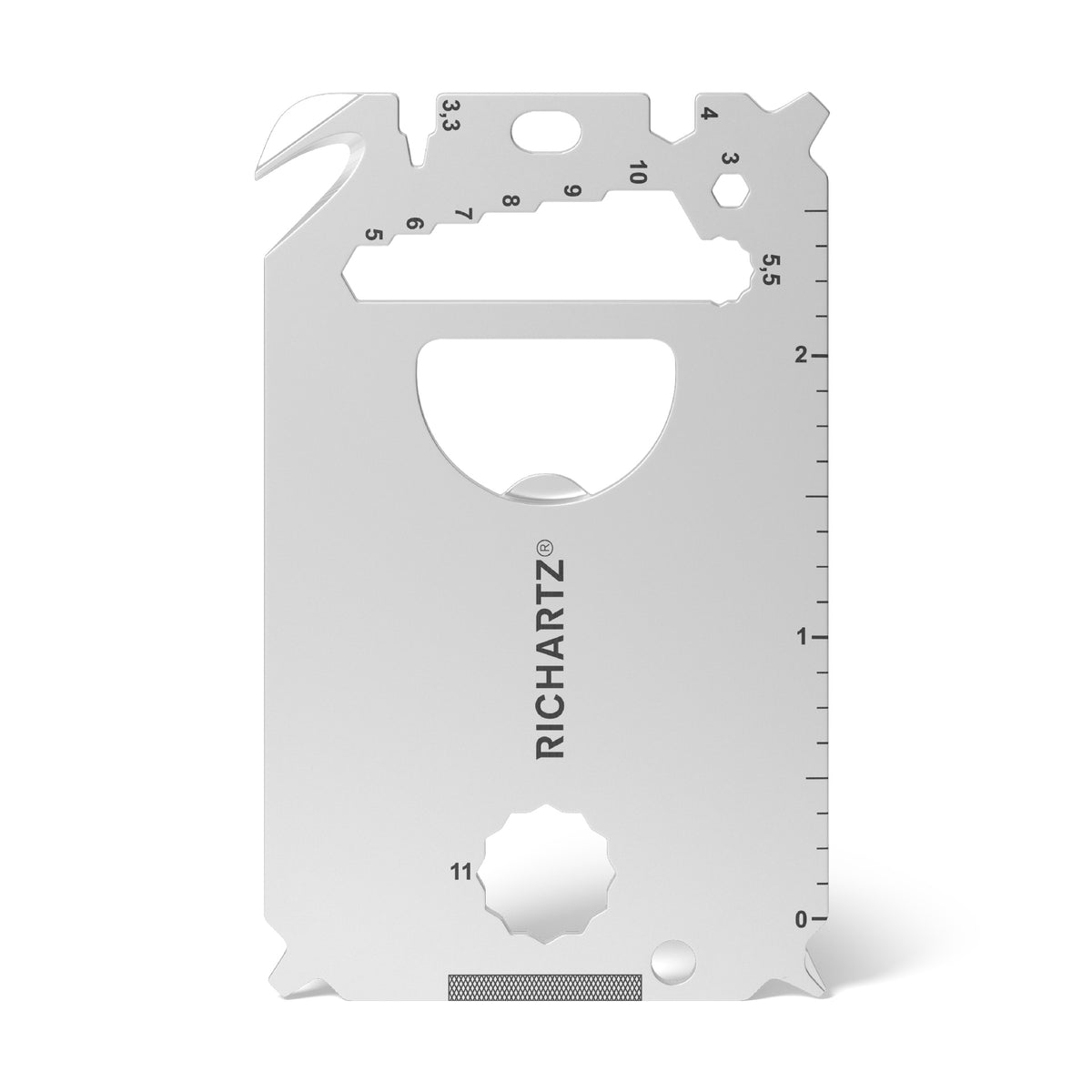 RICHARTZ POCKET CARD L23+ Multitool Karte aus Edelstahl – Rückseite