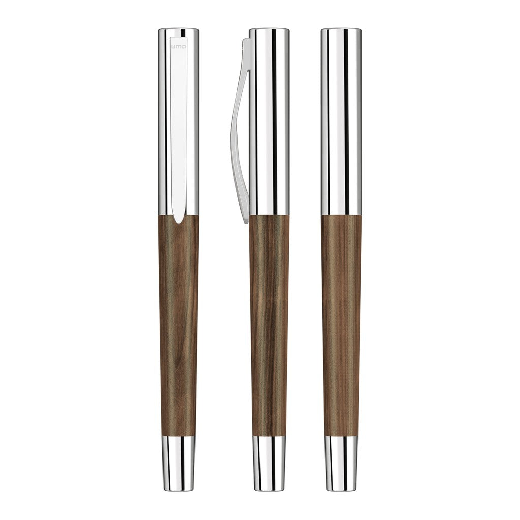 Rollerball aus Holz mit verchromter Kappe