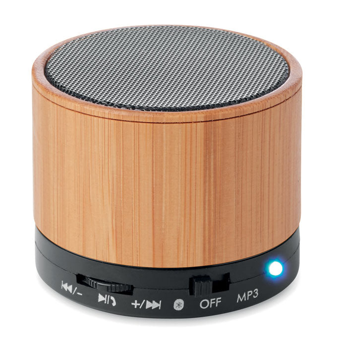 Round Bamboo Runder wireless Lautsprecher