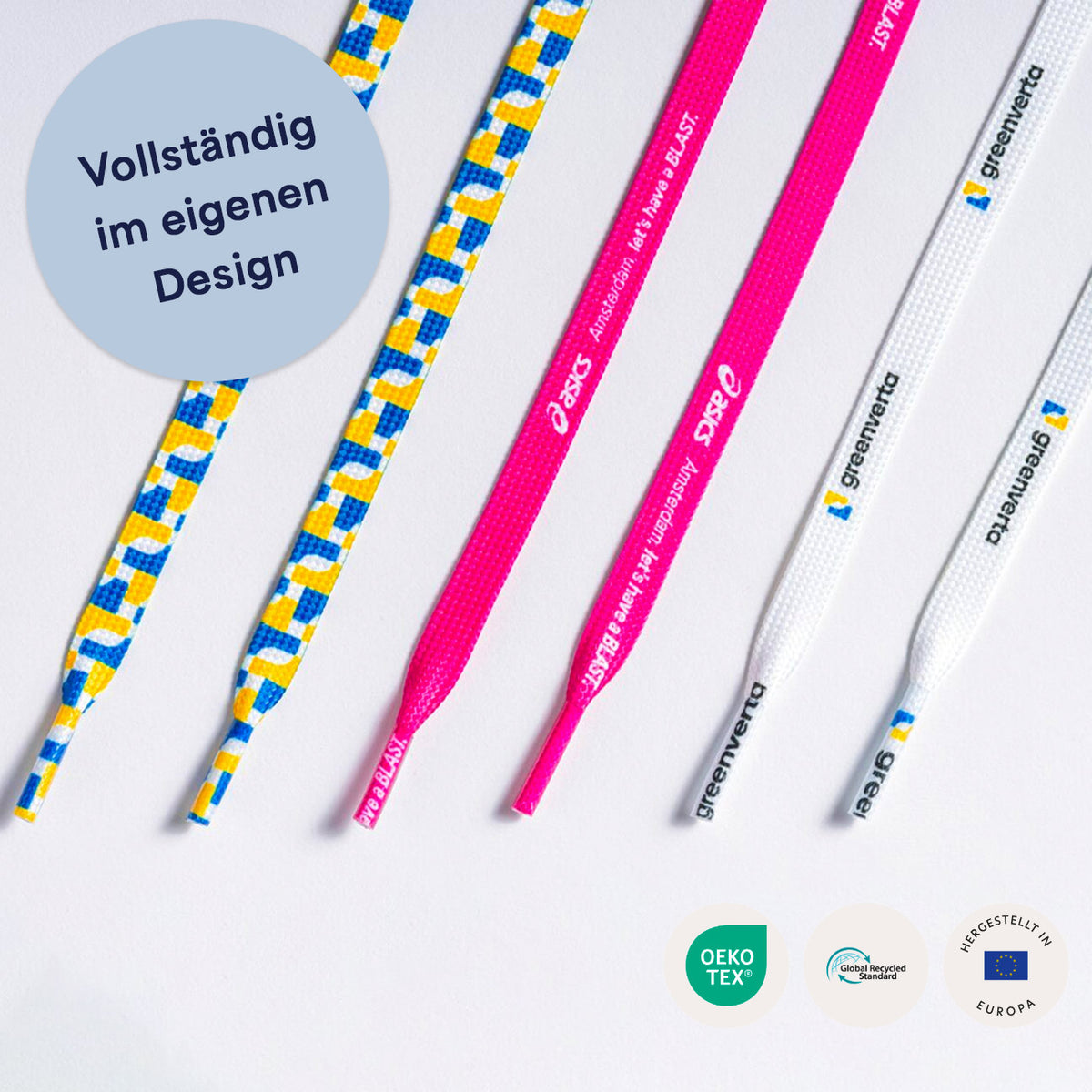 Schnürsenkel mit Logo, Sublimationsdruck