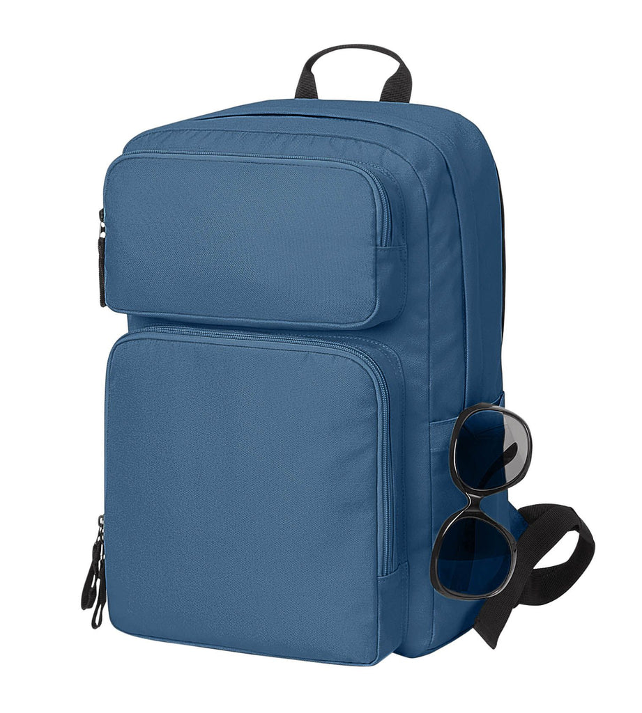 Rucksack Fellow mit 2 Außentaschen in blau von der Seite