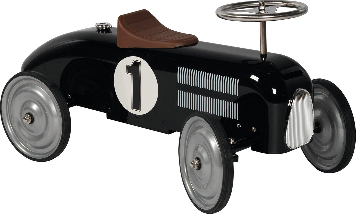 Rutscherfahrzeug Rennwagen schwarz mit Silberfelgen