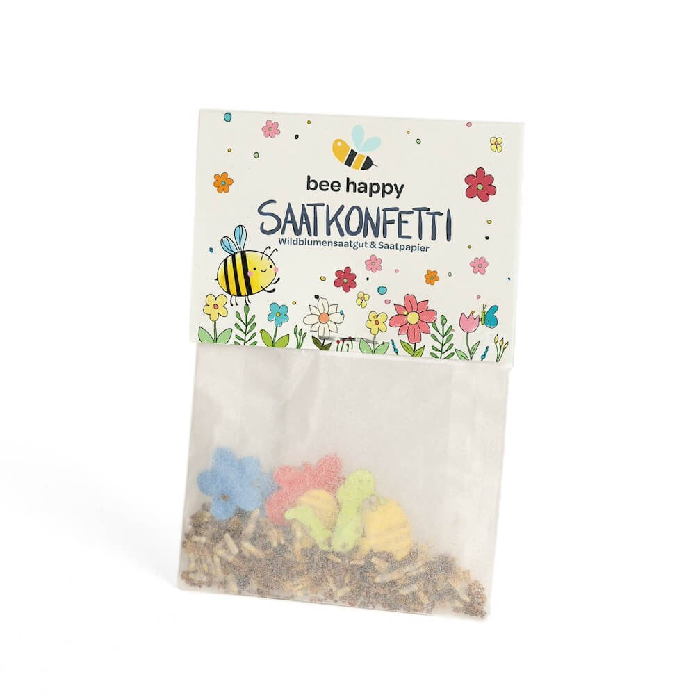 Saatkonfetti im Pergamintütchen mit bedrucktem Header – Ansicht