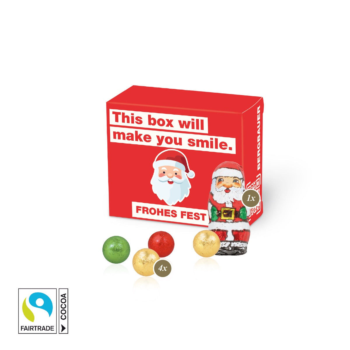 Kleine Werbebox im Santa Design mit individuellem Werbedruck