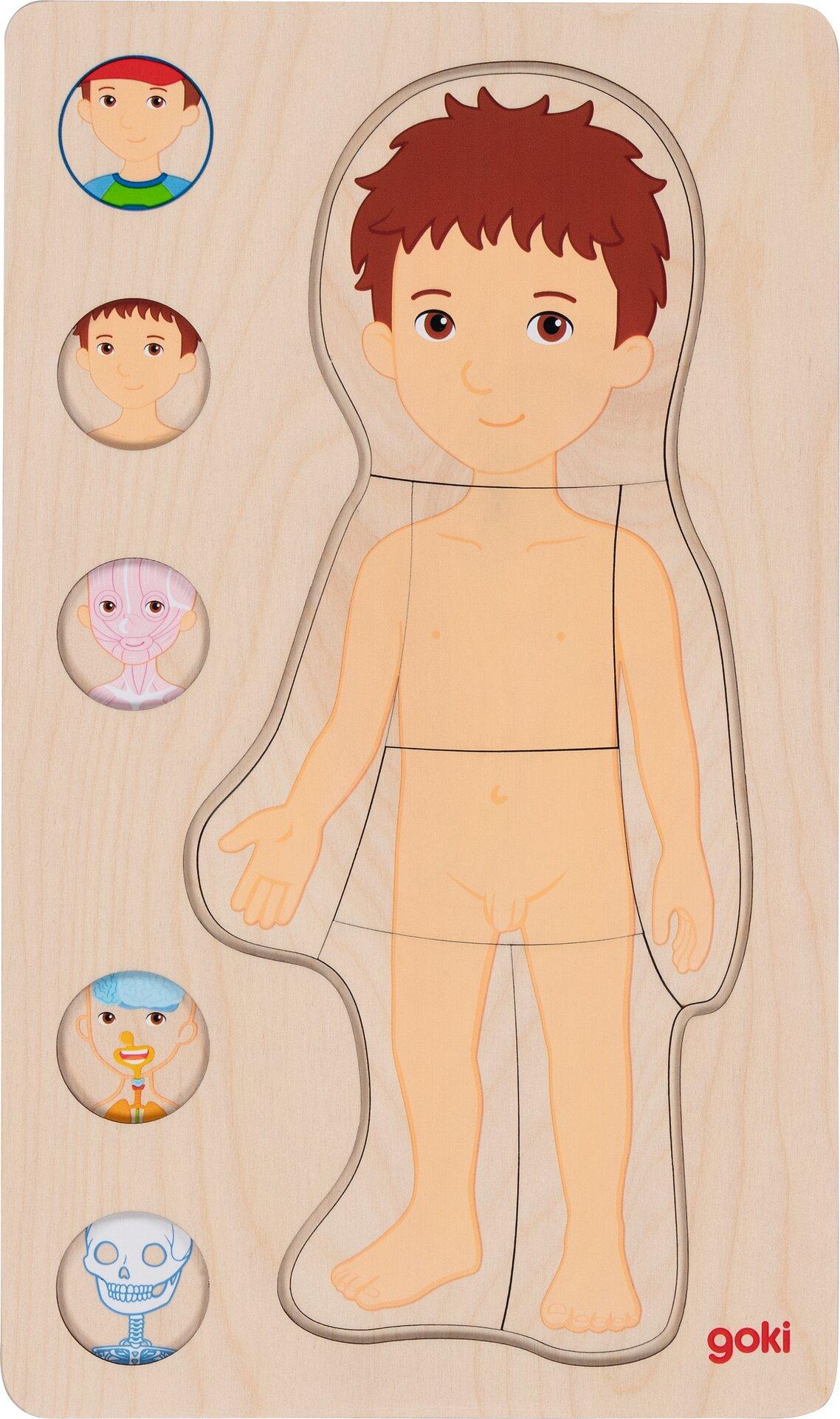 Schichtenpuzzle Junge mit Kappe und 29 Teilen aus Holz – zweite Ansicht