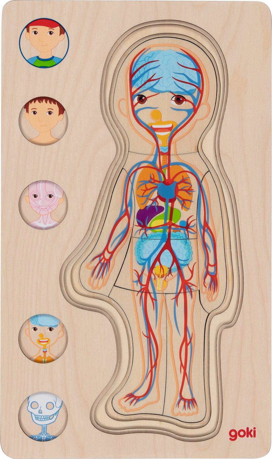 Schichtenpuzzle Junge mit Kappe und 29 Teilen aus Holz – vierte Ansicht