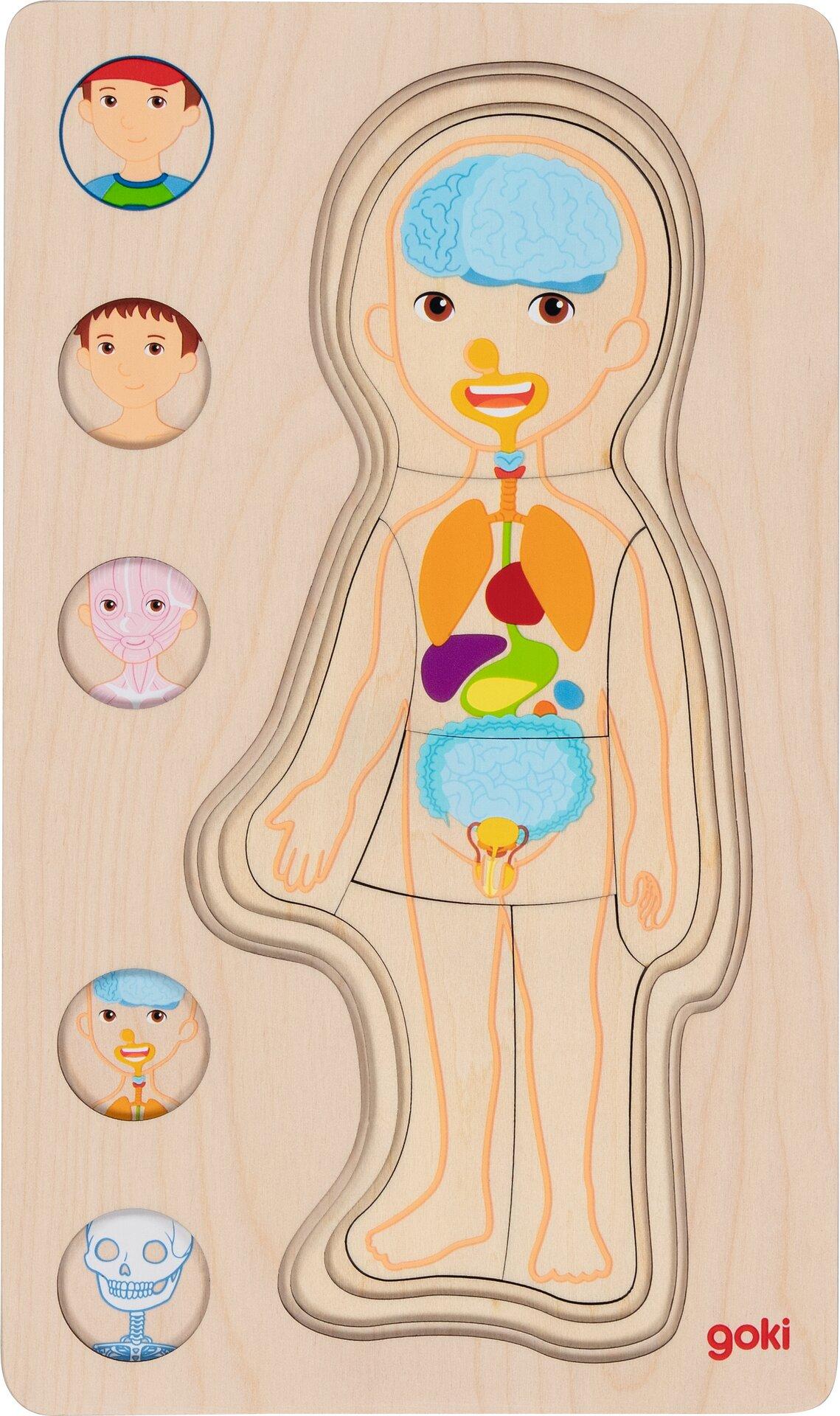 Schichtenpuzzle Junge mit Kappe und 29 Teilen aus Holz – fünfte Ansicht