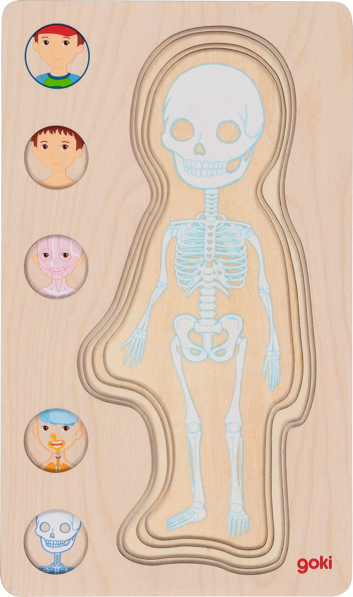 Schichtenpuzzle Junge mit Kappe und 29 Teilen aus Holz – sechste Ansicht