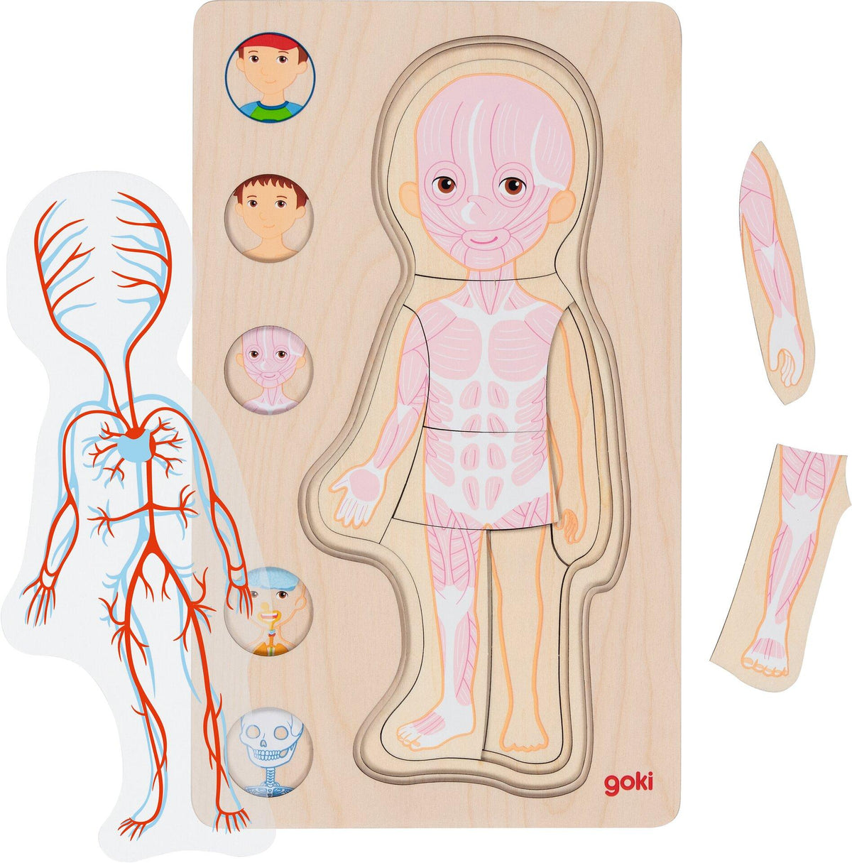 Schichtenpuzzle Junge mit Kappe und 29 Teilen aus Holz – siebte Ansicht