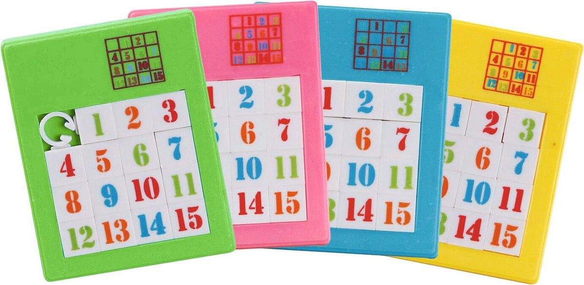 Schiebepuzzle Zahlen aus Kunststoff im 24er Set