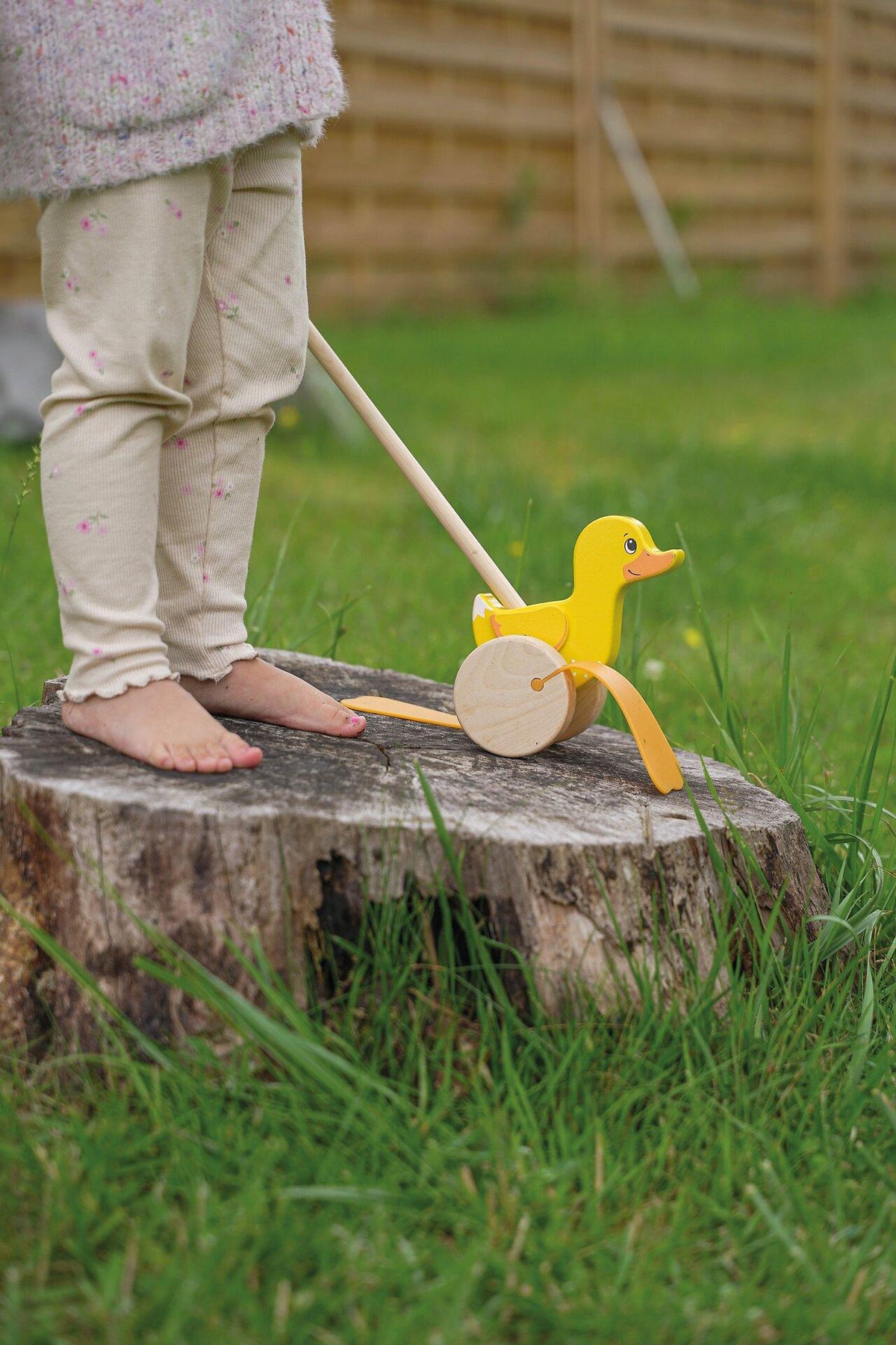 Schiebetier Ente Ellie in Gelb mit orangen Füßen