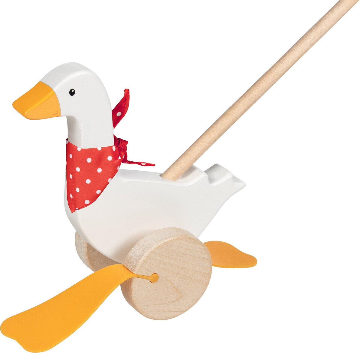 Schiebetier Gans Bertha mit rot gepunktetem Halstuch – Ansicht