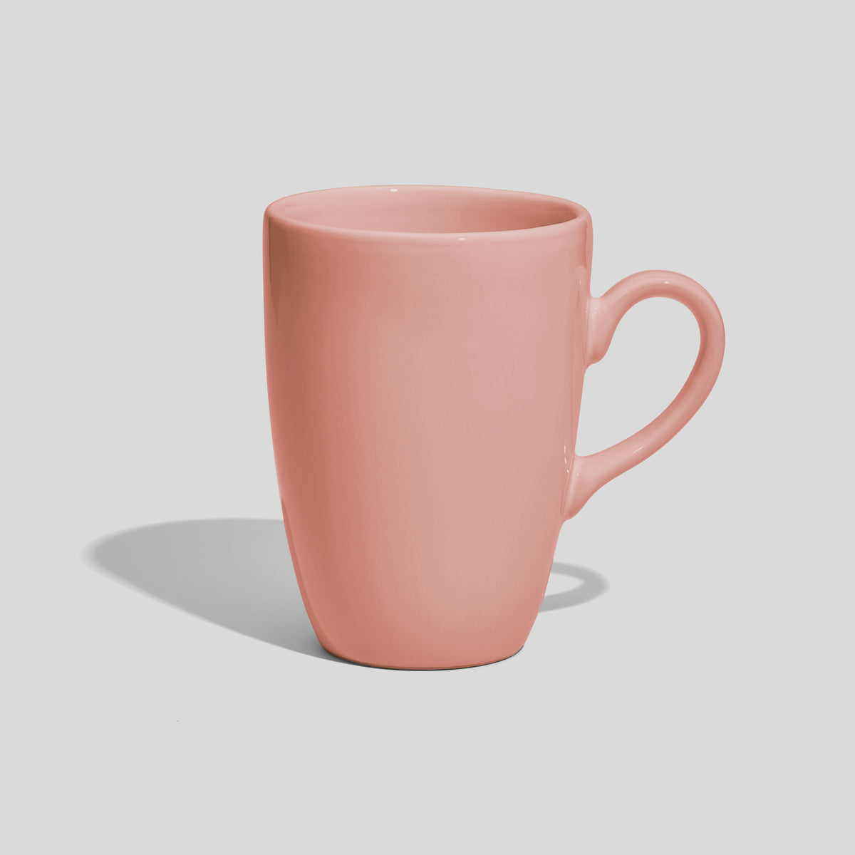 Schlanke Keramiktasse 330 ml mit geschwungenem Henkel – Rosa
