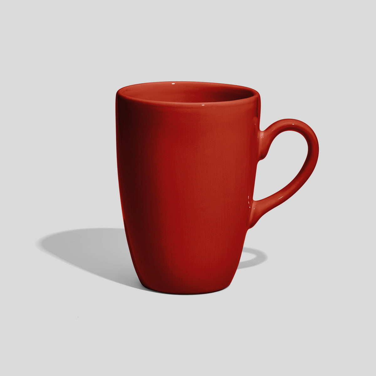 Schlanke Keramiktasse 330 ml mit geschwungenem Henkel – Rot