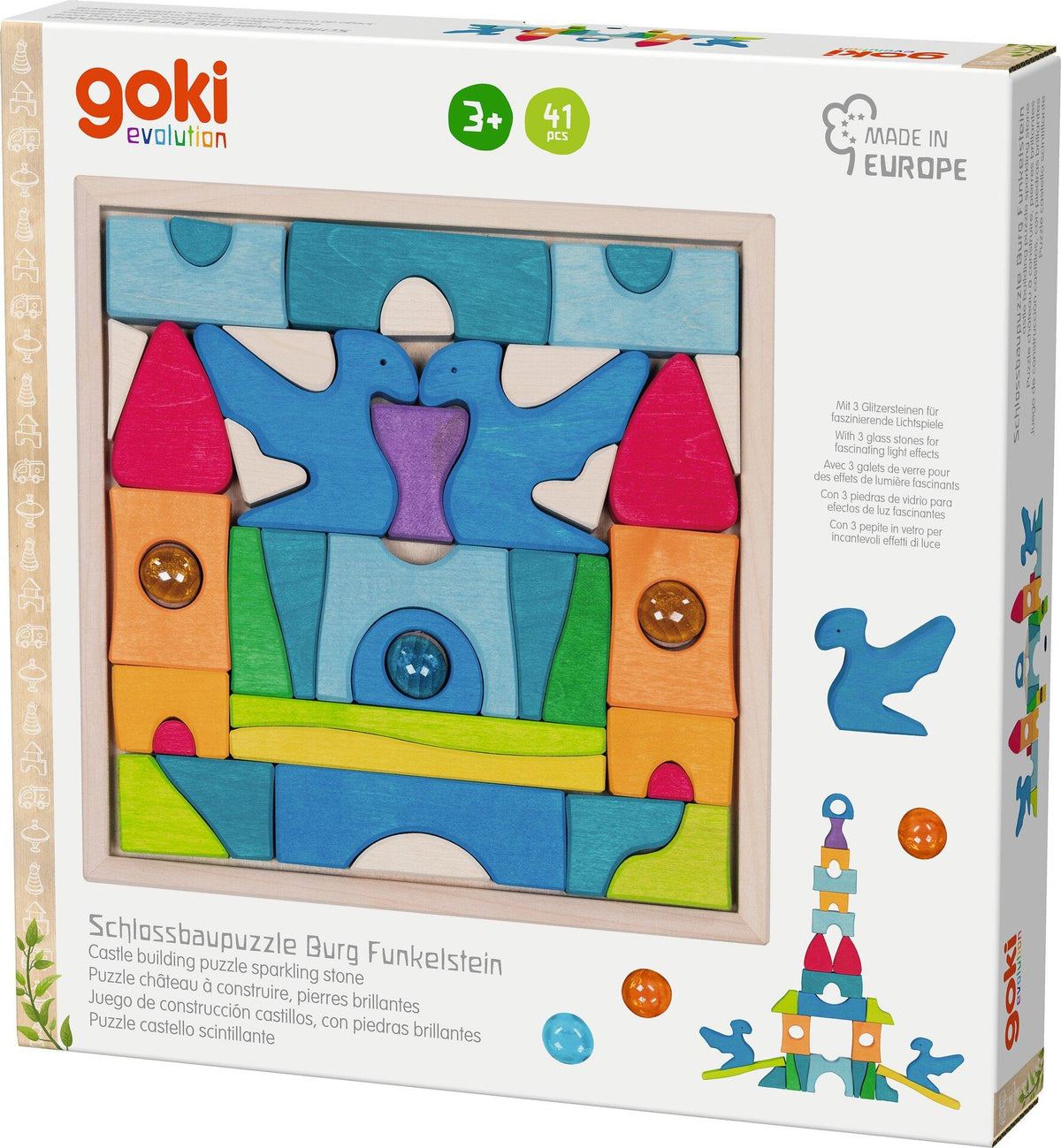 Schlossbaupuzzle Burg Funkelstein mit 41 Teilen – sechste Ansicht