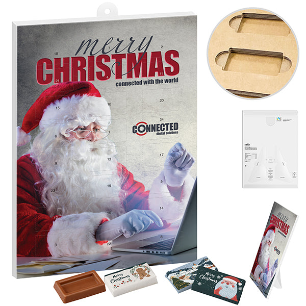 Schoko Naps Adventskalender aus Papier mit Wellpappe Inlay, 110 g