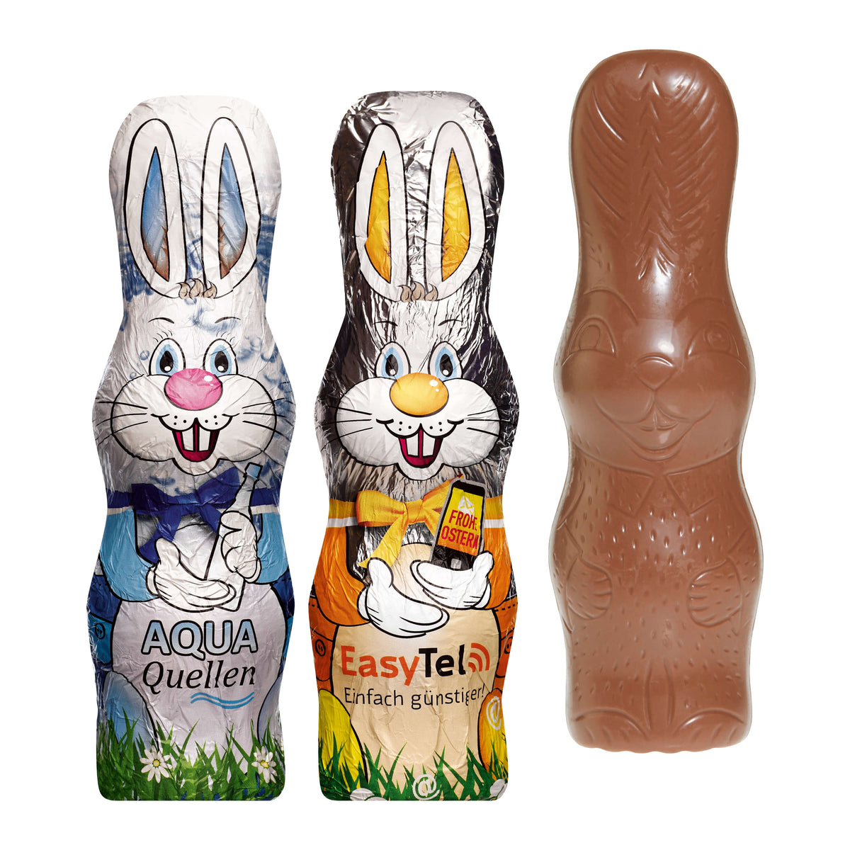 Schoko Osterhase Maxi in bedruckter Alufolie, rund 40 g