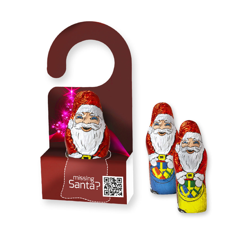 Schoko Weihnachtsmann im Türhänger Aufsteller