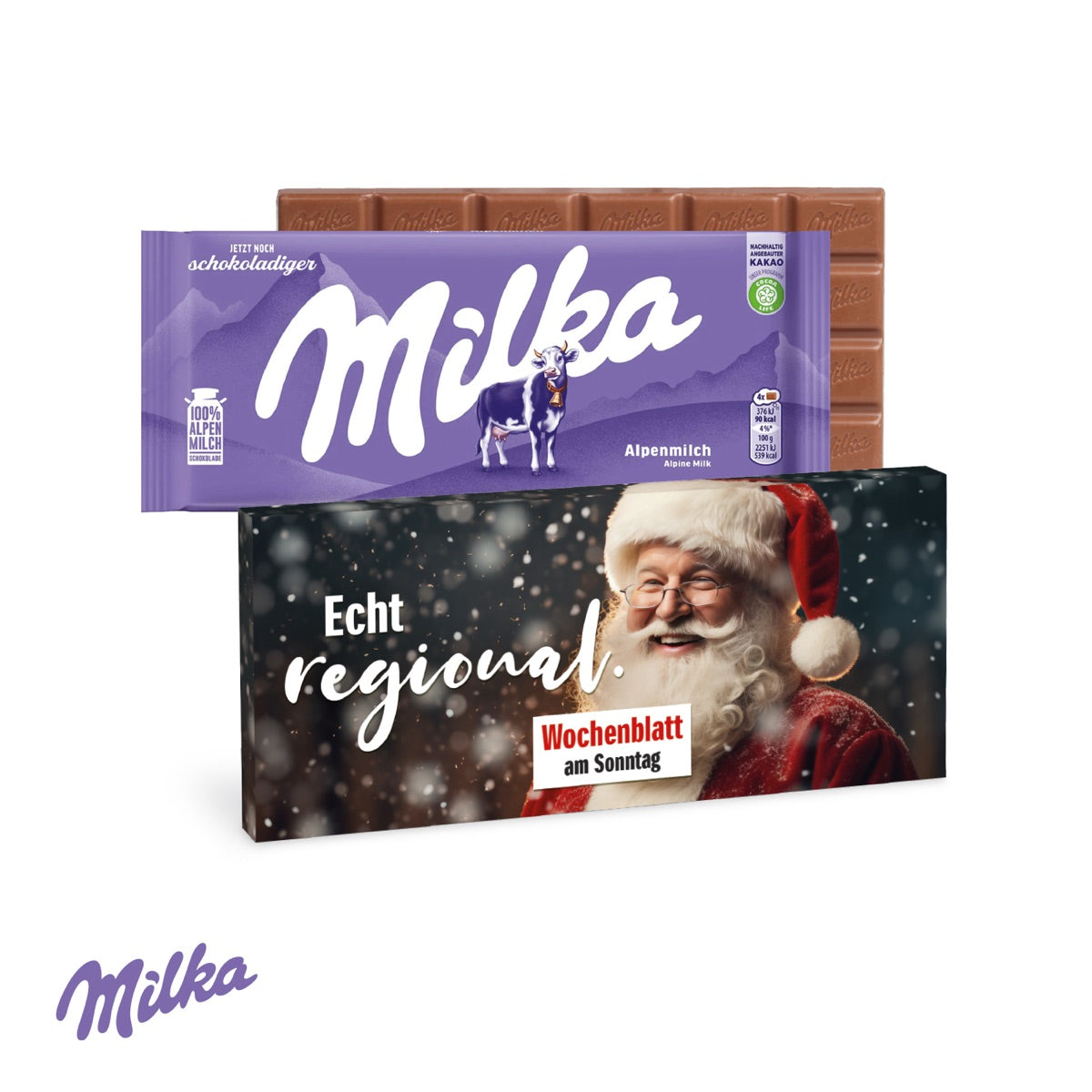 Werbeschuber aus Karton für eine Milka Tafel mit eigenem Motiv