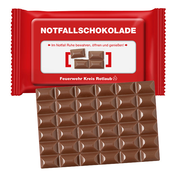 Schokotafel XL im Folienflowpack 150 x 90 mm mit Logodruck