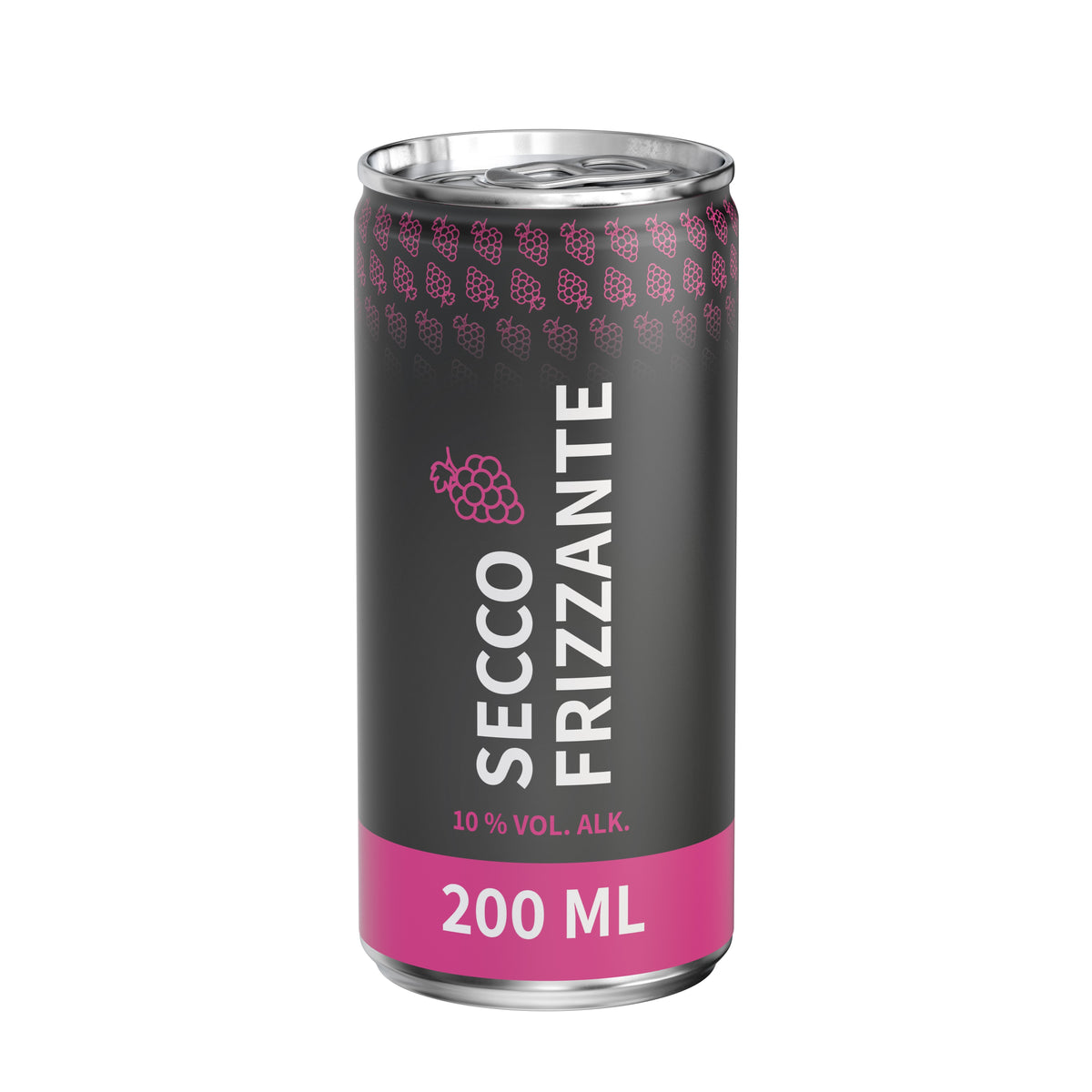 Secco 200 ml Dose mit Fullbody Etikett in vier Varianten