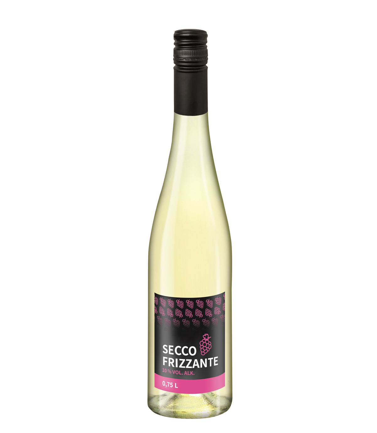 Secco Frizzante 750 ml Flasche aus Glas mit Etikett