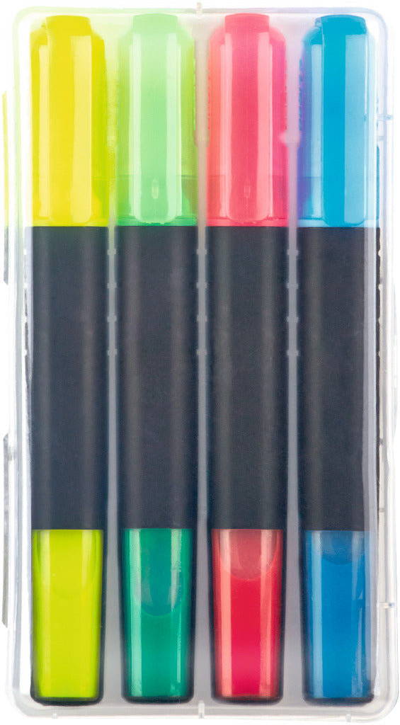 Set aus vier Textmarkern in Stiftform – alle Farben