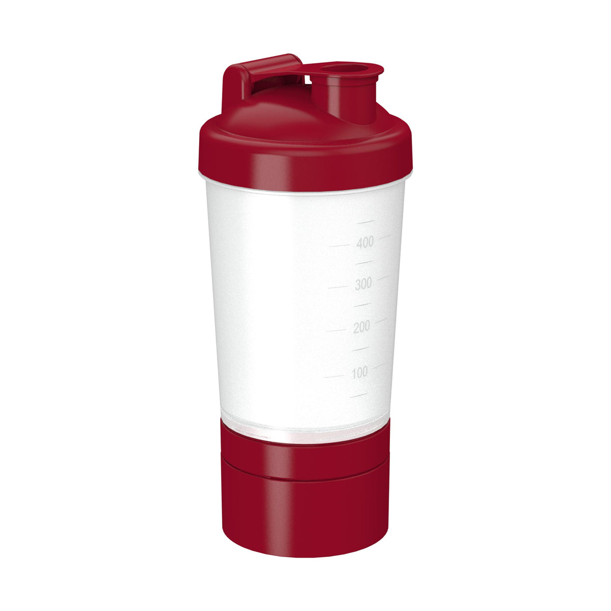 Shaker „Protein“, Pro 2+, 0,40 l – Transparent / Rot