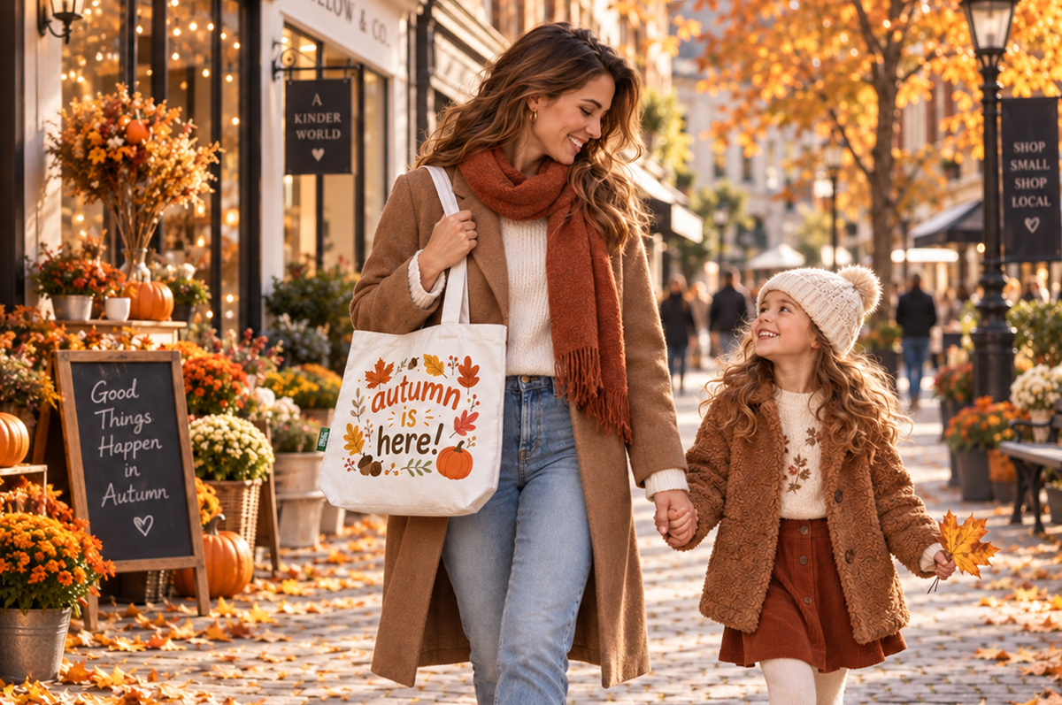 Shopper mit Bodenfalte und vollflächigem Fotodruck