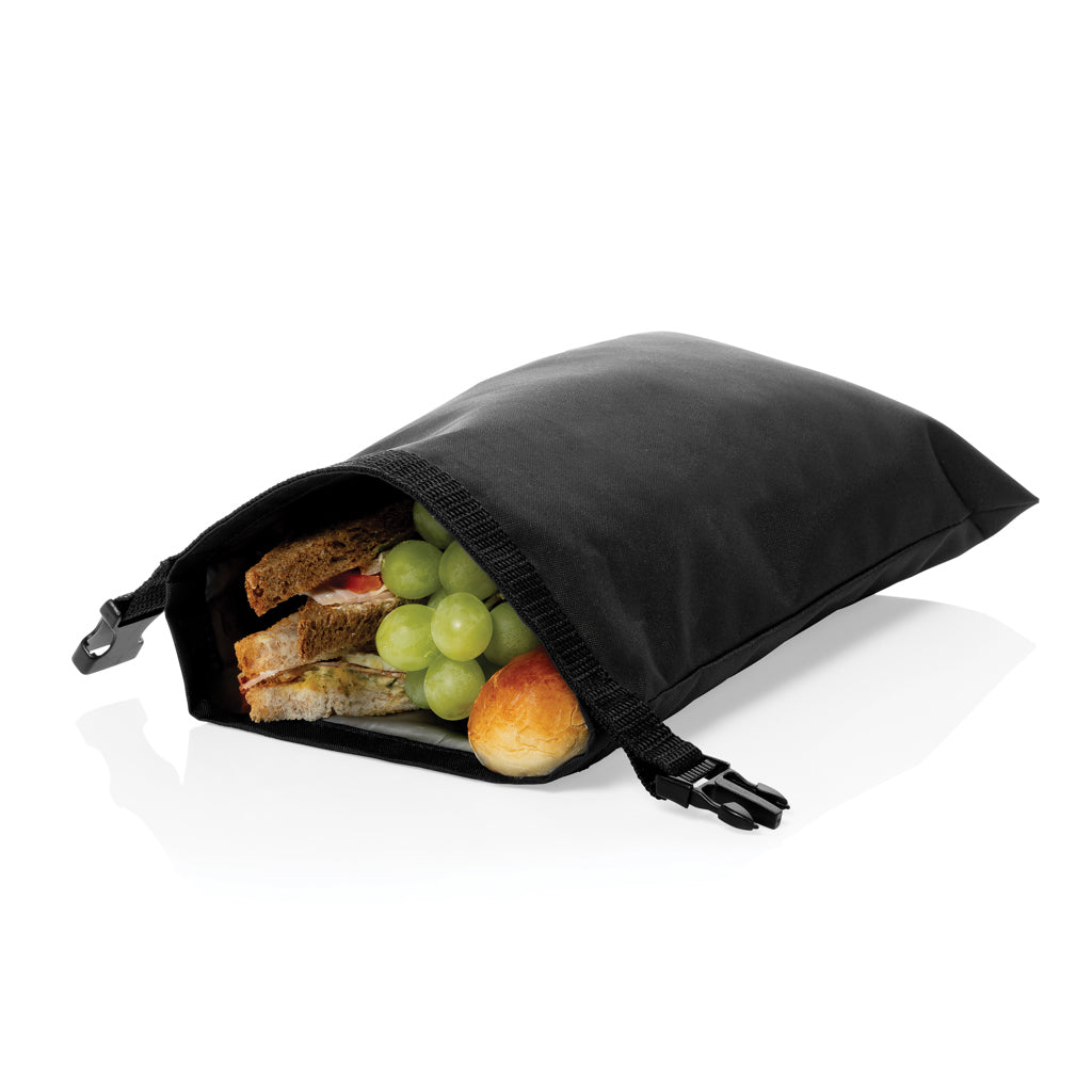 Snackstrap faltbarer Lunchbag aus AWARE™ rPET 30 x 20cm – schwarz